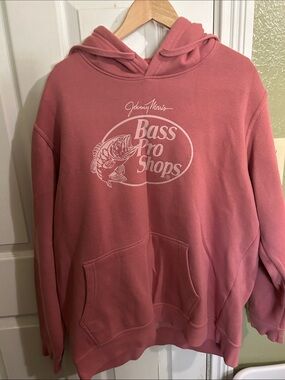 Bass Pro Shops Rose Pink Logo Hoodie Sweatshirt